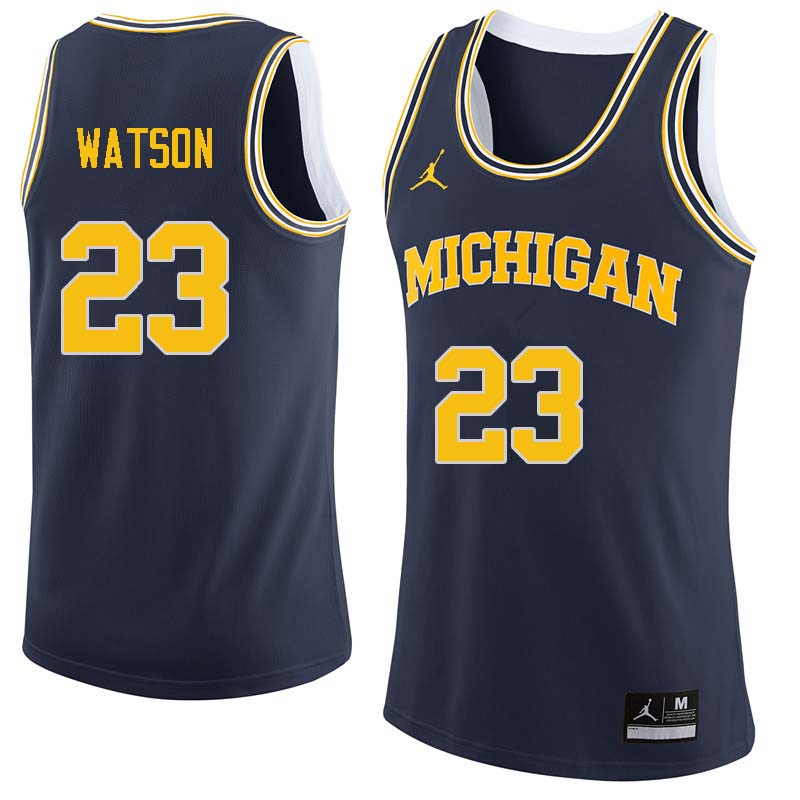 Men #23 Ibi Watson Michigan Wolverines College Basketball Jerseys Sale-Navy